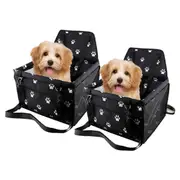 SOGA 2X Waterproof Pet Booster Car Seat Breathable Mesh Safety Travel Portable Dog Carrier Bag Black