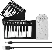 49 Keys Roll Up Piano Soft Piano Silicone Foldable Electronic Keyboard Piano for ren Student Musical Instrument Silver