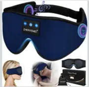 Sleep Eye Mask W/Headphones Bluetooth White Noise 3D Microphone Built In HD