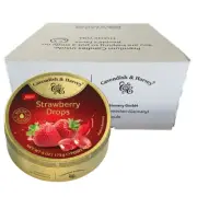 Cavendish and Harvey Strawberry Drops 175g Tin Sweets Lollies x 10