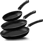KICHLY Non Stick Frying Pan Set 3 Pcs Induction Hob Pan Set