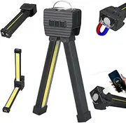 Gym Lamp for Posing, 180° Adjustable Handheld Folding LED Posing Lamp, Portable Magnetic Work Lights Flashlight with Hang Hook, 7-Level Dimming and 4 Light Modes, for Gyms, Camping Tents, Workbenches