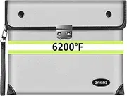 [ZYMMYZ] Upgraded Fireproof Document Bag with Lock,6200°F Heat Insulated Fireproof Money Bag for Cash