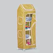 [NHR] Multipurpose Premium Plastic Baby almirah, Kids Wardrobe, Cloth Organizer, Folding almirah, Toy Box (5 Shelf, Yellow)