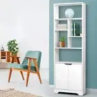 Bookshelf Display Shelf Bookcase Storage Cabinet Space Saving Sturdy Base White