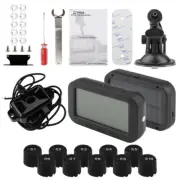 Solar TPMS Real Time Tire Pressure Monitoring System 10 External Sensor RV Truck