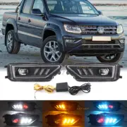 LED DRL Day Running Light For Volkswagen Amarok 17+ Fog Lamp Assembly With Turn (for: Volkswagen)