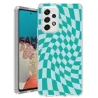 For Samsung Galaxy A23 5g A52 A53 TPU Case+Glass(Twist Checker Teal)