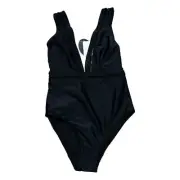 Ted Baker London Plunge One Piece Swimsuit in Black Size '1' US 0-2 New