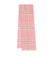 A scarf with a checkered edge One size Pink
