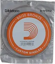 D'Addario BW042 Bronze Wound Acoustic Guitar Single String, .042