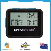 Gymboss Interval Timer Stopwatch Black Blue Softcoat Compact Built In Stopwatch