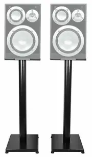 Black 29" Steel Bookshelf Speaker Stands For Yamaha NS-6490 Bookshelf Speakers