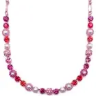Mariana Roxanne Rose Gold Necklace Red Fuchsia Rose Flower Mosaic 1166 NWT