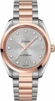 Omega Seamaster Aqua Terra Swiss Solid Rose Gold Gray Dial Watch 22020382056002