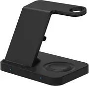 F16 Wirel Charger 5 in 1 Wirel Charging Station for Mult e Devices 15W Fast Charging Dock Stand Repla ent for iOS/Phone Watch Series Earbuds Black One Size
