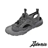 在飛比找森森購物網優惠-【Adonis】休閒涼鞋 真皮休閒涼鞋/真皮透氣網布拼接織帶