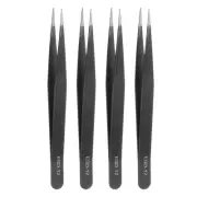 4Pcs Precision Tweezers Set ESD-12 Pointed Anti-Static Craft Tweezers Kit