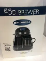 Bloomfield Two Cup Coffee Maker Dual Pod Brewer 4K-POD2 Black New