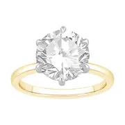 4.00ct Laboratory Grown Diamond Six Claw Solitaire Ring in 18kt Yellow Gold and 18kt White Gold
