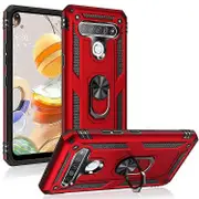 Anti-drop PC+TPU Hybrid Shell Cover with Ring Kickstand for LG K61