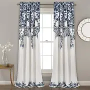 Tanisha Curtains - Light Filtering Window Panel Set, Pair - Floral Vine Print...