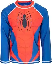 [Marvel] Avengers Spider-Man Toddler Boys Rash Guard Swim Shirt Spider-Man Red/Blue 2T