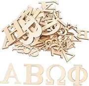 ULDIGI Wooden Greek Alphabet Letters for Crafts 72 Pieces Wood Blocks Smooth Edges DIY Centerpieces Decor