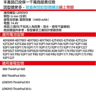 全新全解版 IBM Lenovo ThinkPad X60 X60S X61s X61 八芯 電池