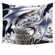 Sentinel Grey Dragon Drawing Tapestry