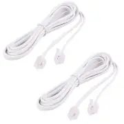 2 Pcs 6P2C RJ11 Telephone Phone Fax Modem Line Cable 1.9M 6.2 Ft