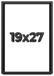 19x27 Shadow Box Frame Black | 1 inches Deep Real Wood Contemporary Shadowbox Di