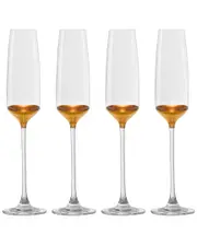 Barski European Handmade Lead-Free Crystalline Champagne Flutes Set of 4 NoSize Clear
