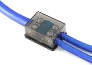 KnuKonceptz Bassik 2 Way Mini ANL Fuse Distribution Block - 1/0 Gauge to 4 Gauge - 120 Amp