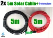 2 x 5m Solar Cable Connectors Wire From Solar Panel to regulator 4mm² Lead Plug