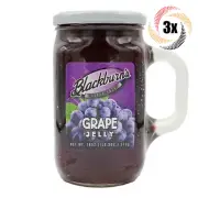 3x Mugs Blackburn's Grape Flavored Fat Free Jelly Mugs | 18oz | Concord Grapes