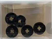 LEGO Parts - Black Plate, Round 2 x 2 with Axle Hole - No 4032 - QTY 5