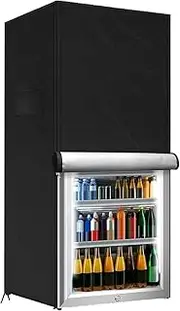 Outdoor Refrigerator Cover, Protecting Upright Freezers, Beverage Refrigerator Compact, Oxford Cloth, D-urable Weather-Resistant Material, UV Blocking Fabric For Dorm Kitchen Camping Picnic