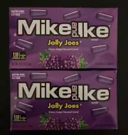 Mike and Ike JOLLY JOES GRAPE Chewy Candy- THEATRE BOX SIZE- {LOT OF 2 BOXES}