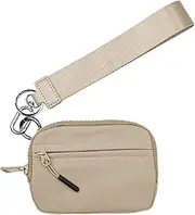 [Qhvynpo] Keychain Wristlet Wallet, Credit Card Wallet, Waterproof Nylon Coin Purse, Womens Keychain Wallet, Compact Key Ring WalletHand Strap Wallet, Waterproof Nylon Wallet