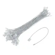 140Pcs Nylon Hang Tag String 6.7" Snap Lock Pins Loop Price Tag Gray