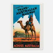 Galrie Trans Australian Railway Vintage Poster Outback Adventure Art, Poster Only, 70 x 100cm (28 x 40inch)