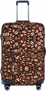 [CADREWY] Funny Roasted Coffee Beans Print Travel Suitcase Cover Luggage Protector with Elastic Anti Scratch for Carry On, Black, Small