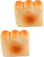 OFFIGAM Artificial Bread Model for Photography Props 2 Pack Squeeze Bread Toys Pu Material