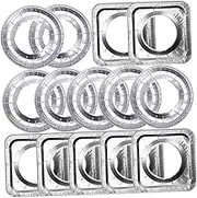 1set Gas Stove Liners Heavy Duty Aluminum Foil Covers for Gas Burner Protection Easy to Trim Non Stick Keep Your Kitchen Clean and Neat for Stoves 20pcs