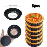 6pcs Non-Stick Mini Quiche Pan Muffin Cupcake Tart Flan Tin Pie Dish Loose Base`
