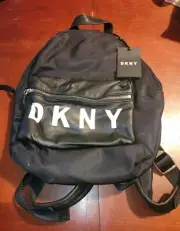 DKNY Tanner Black Nylon & Leather Mini Fashion Backpack