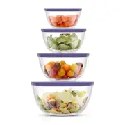 JoyJolt Kitchen Mixing Bowls - 8pc Glass Bowls with Lids Set – Neat Nesting B...