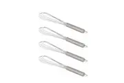 4x Cuisena 30cm Stainless Steel Flat Wire Whisk Mixer Baking Kitchen Utensil SLV