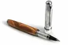Olea Solid Silver & Olive Pen Black Ink Refill Parker Type Free Name Engrave